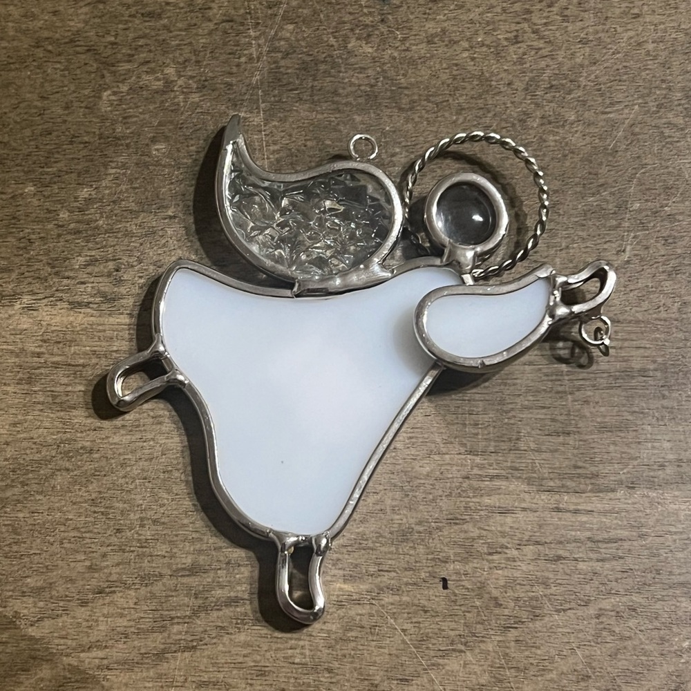 White Stained Glass Angel figure
